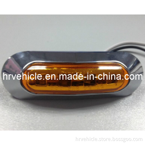 DOT/SAE LED Side Marker Clearance Lamp with Chrome Base